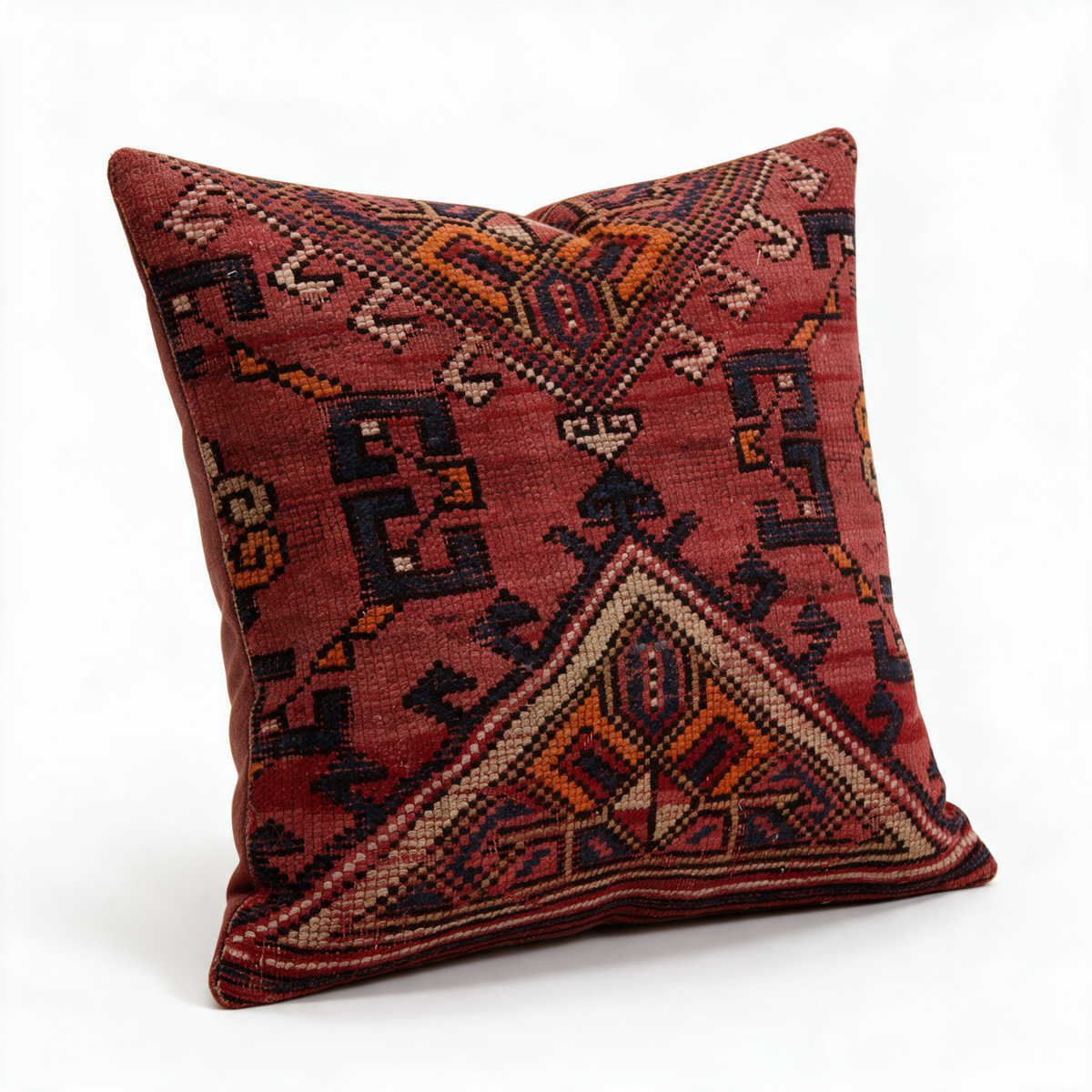 Red Western Medallion Pillow Cover 20x20 - styled view - L-0022
