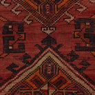 Close-up of the vintage rug weave - Red & Navy medallion pillow cover - PC-MED-RED-5050-007 - Arconiz