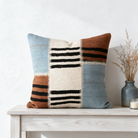Blue Boho Patchwork Pillow Cover 20x20 - console - M-0004