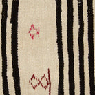Close-up of the hemp kilim weave - Black & Cream stripe pillow cover - PC-STR-BLA-5050-019 - Arconiz