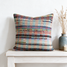 Teal Boho Stripe Pillow Cover 20x20 - console - N-0014