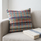 Teal Boho Stripe Pillow Cover 20x20 - living room - N-0014