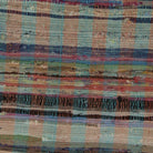 Close-up of the rag rug weave - Teal & Red stripe pillow cover - PC-STR-TEA-5050-015 - Arconiz
