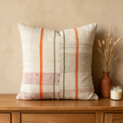 Cream Farmhouse Plaid Pillow Cover 20x20 - console - N-0022
