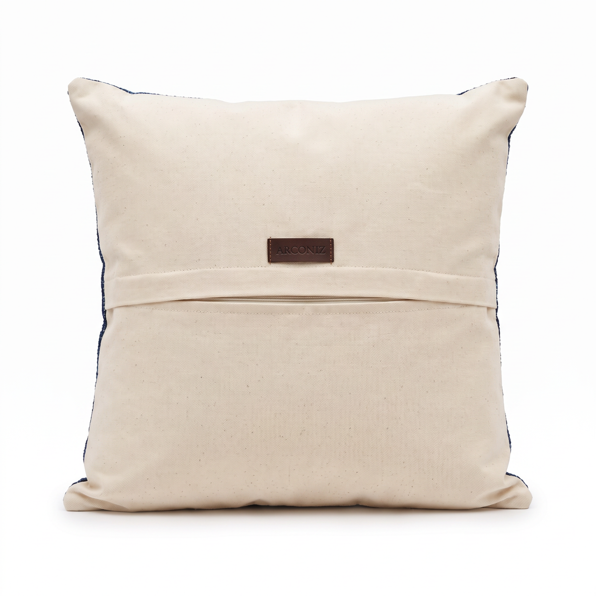 Navy Coastal Fish Pillow Cover 20x20 - cotton canvas back with hidden zipper and Arconiz label - N-0043