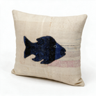Navy Coastal Fish Pillow Cover 20x20 - styled view - N-0043