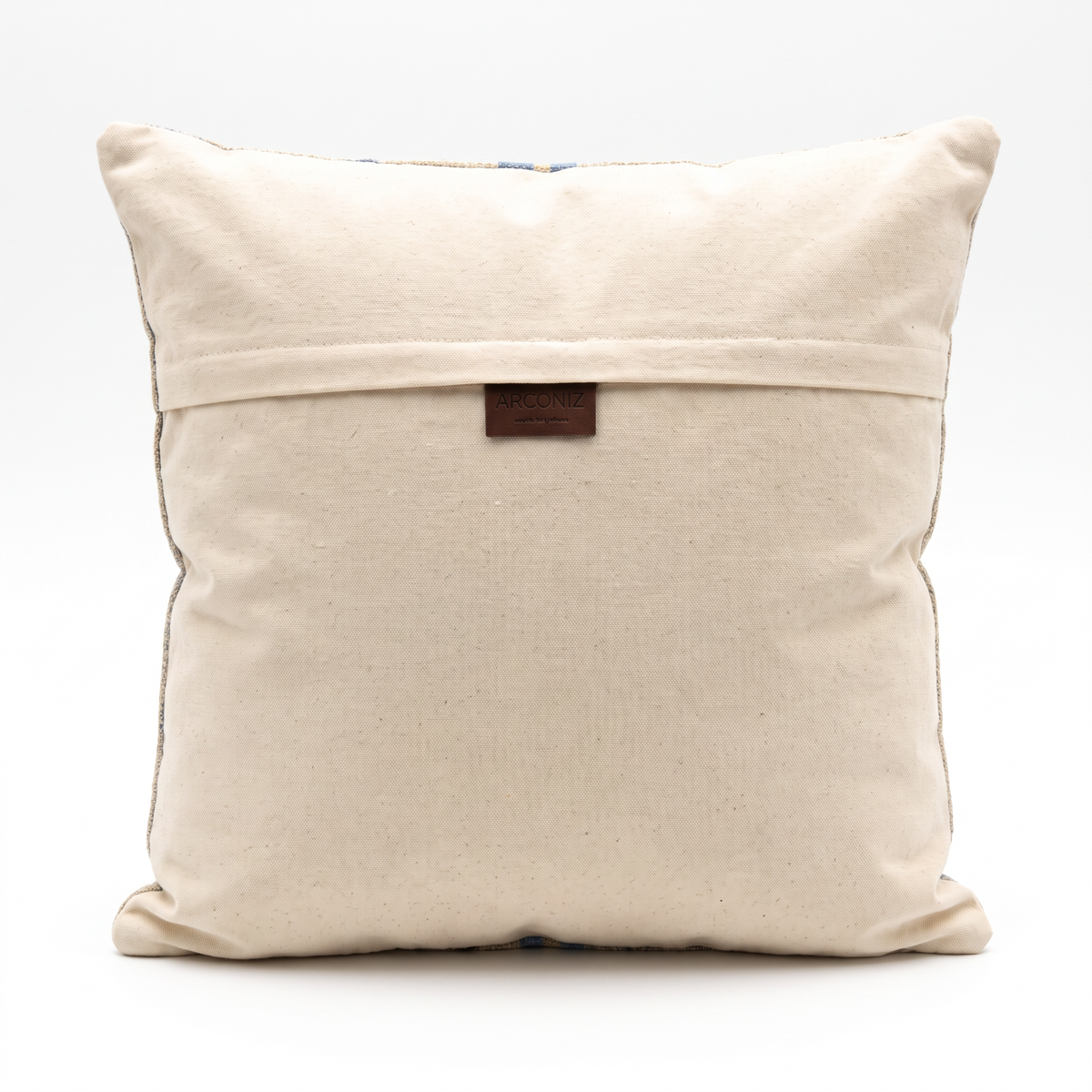 Blue Coastal Stripe Pillow Cover 20x20 - cotton canvas back with hidden zipper and Arconiz label - N-0063