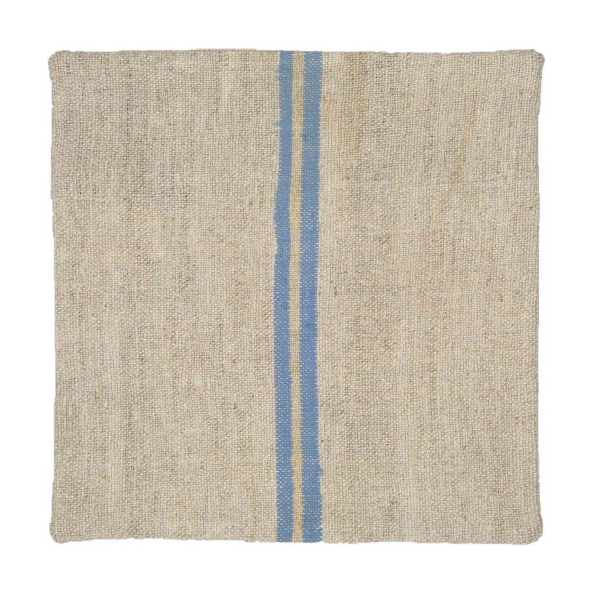 Blue & Cream hemp kilim stripe pillow cover 20" x 20" - PC-STR-BLU-5050-020 - Arconiz