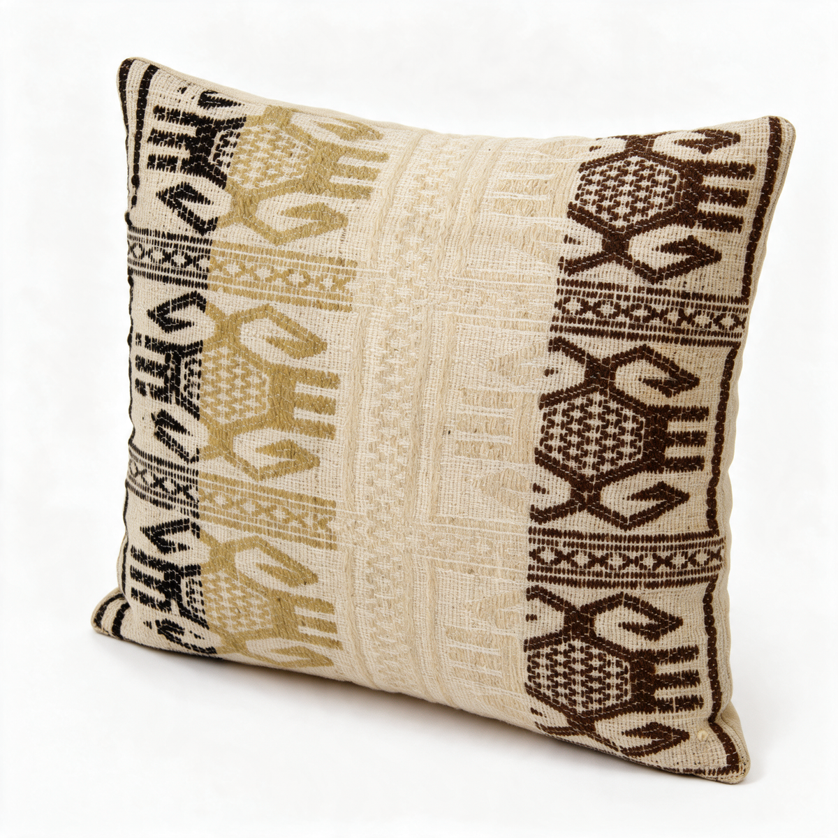 Beige Neutral Geometric Pillow Cover 20x20 - styled view - N-0086