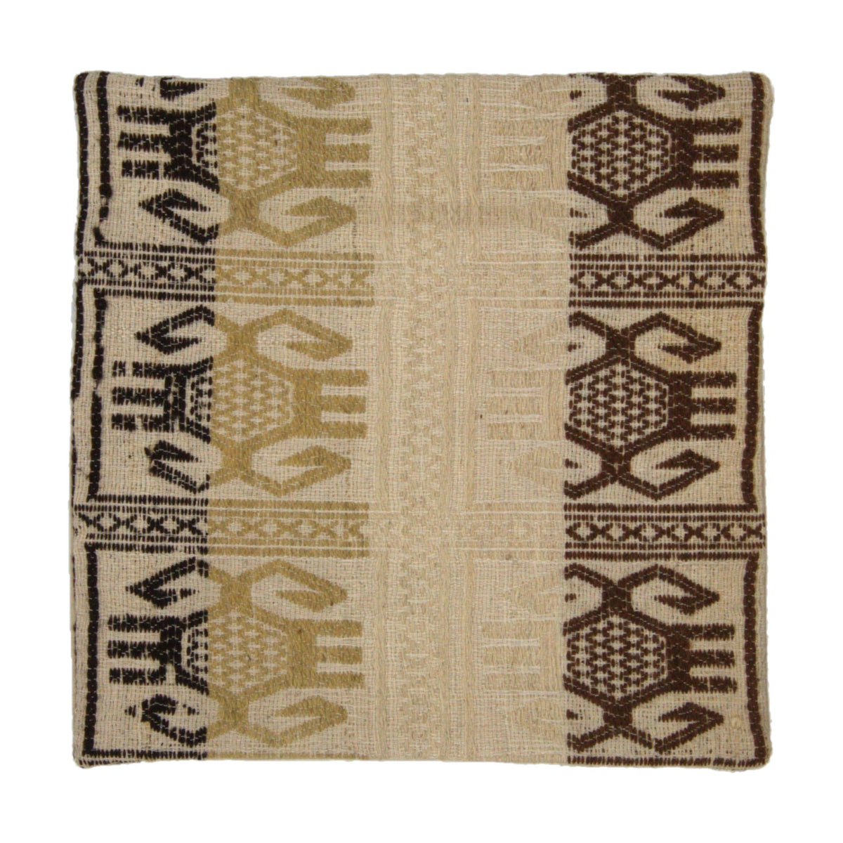 Beige & Brown kilim geometric pillow cover 20" x 20" - PC-GEO-BEI-5050-010 - Arconiz