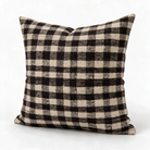Black Farmhouse Check Pillow Cover 20x20 - styled view - N-0093