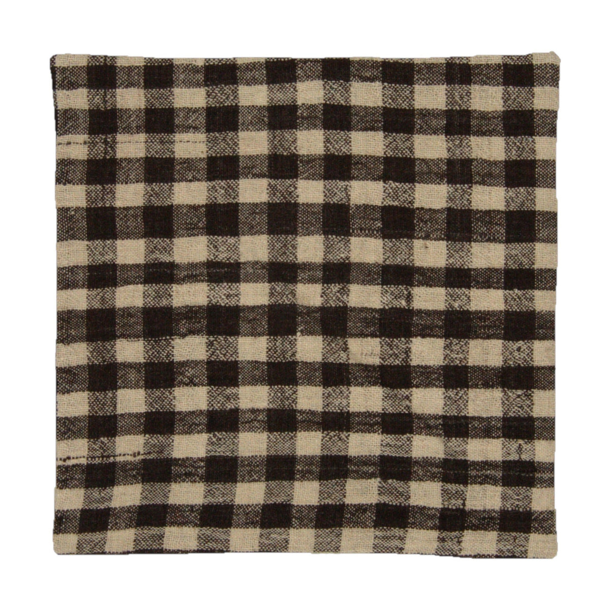 Black & Cream wool check pillow cover 20" x 20" - PC-CHE-BLA-5050-011 - Arconiz