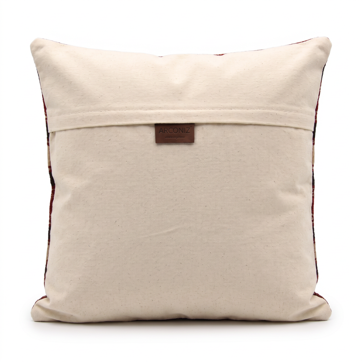 Black Boho Stripe Pillow Cover 18x18 - cotton canvas back with hidden zipper and Arconiz label - N-0127