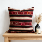 Black Boho Stripe Pillow Cover 18x18 - console - N-0127