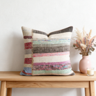 Pink Boho Patchwork Pillow Cover 18x18 - console - N-0133