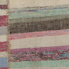 Close-up of the rag rug weave - Pink & Grey patchwork pillow cover - PC-PAT-PIN-4545-013 - Arconiz