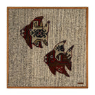Ivory & Deep Red Kilim Fish woven wall art 24" x 24" - WA-FSP-IVO-6060-001 - Arconiz