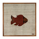 Deep Red Kilim Fish woven wall art 24" x 24" - WA-FSH-DEE-6060-002 - Arconiz