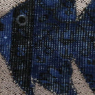 Close-up of the handwoven kilim weave - Indigo Kilim Fish on Cream & Grey Band - WA-FSH-IND-5050-005 - Arconiz