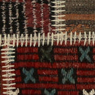 Close-up of the handwoven kilim weave - Red, Teal & Black Kilim Patchwork on Multicolor - WA-PCH-RED-8855-006 - Arconiz
