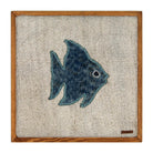 Teal Kilim Fish woven wall art 18" x 18" - WA-FSH-TEA-4545-007 - Arconiz