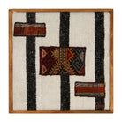 Red & Ochre Kilim Panel woven wall art 18" x 18" - WA-PNL-RED-4545-008 - Arconiz