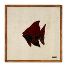 Burgundy Kilim Fish woven wall art 20" x 20" - WA-FSH-BUR-5050-009 - Arconiz