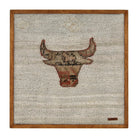 Tan & Rust Kilim Bull woven wall art 20" x 20" - WA-BUL-TAN-5050-010 - Arconiz