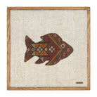 Red & Gold Kilim Fish woven wall art 20" x 20" - WA-FSH-RED-5050-011 - Arconiz