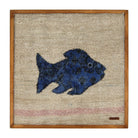 Cobalt Blue Kilim Fish woven wall art 20" x 20" - WA-FSH-COB-5050-013 - Arconiz