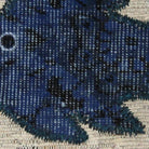 Close-up of the handwoven kilim weave - Indigo Kilim Fish on Flecked Cream - WA-FSH-IND-5050-019 - Arconiz