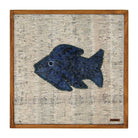 Indigo Kilim Fish woven wall art 20" x 20" - WA-FSH-IND-5050-019 - Arconiz