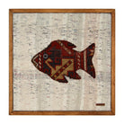 Red & Gold Kilim Fish woven wall art 20" x 20" - WA-FSH-RED-5050-021 - Arconiz