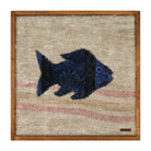 Navy Kilim Fish woven wall art 20" x 20" - WA-FSH-NAV-5050-023 - Arconiz