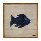 Cobalt Blue Kilim Fish woven wall art 20" x 20" - WA-FSH-COB-5050-025 - Arconiz