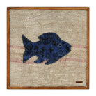 Cobalt Blue Kilim Fish woven wall art 20" x 20" - WA-FSH-COB-5050-027 - Arconiz
