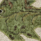 Close-up of the handwoven kilim weave - Olive Green Kilim Fish on Cream - WA-FSH-OLI-5050-028 - Arconiz