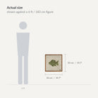 Size guide: 20" x 20" shown against a 6 ft / 183 cm figure - WA-FSH-OLI-5050-028