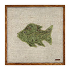 Olive Green Kilim Fish woven wall art 20" x 20" - WA-FSH-OLI-5050-028 - Arconiz