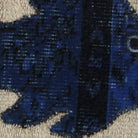Close-up of the handwoven kilim weave - Indigo Kilim Fish on Oatmeal - WA-FSH-IND-5050-029 - Arconiz