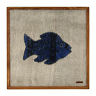 Indigo Kilim Fish woven wall art 20" x 20" - WA-FSH-IND-5050-029 - Arconiz