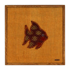 Burgundy & Cream Kilim Fish woven wall art 20" x 20" - WA-FSH-BUR-5050-033 - Arconiz