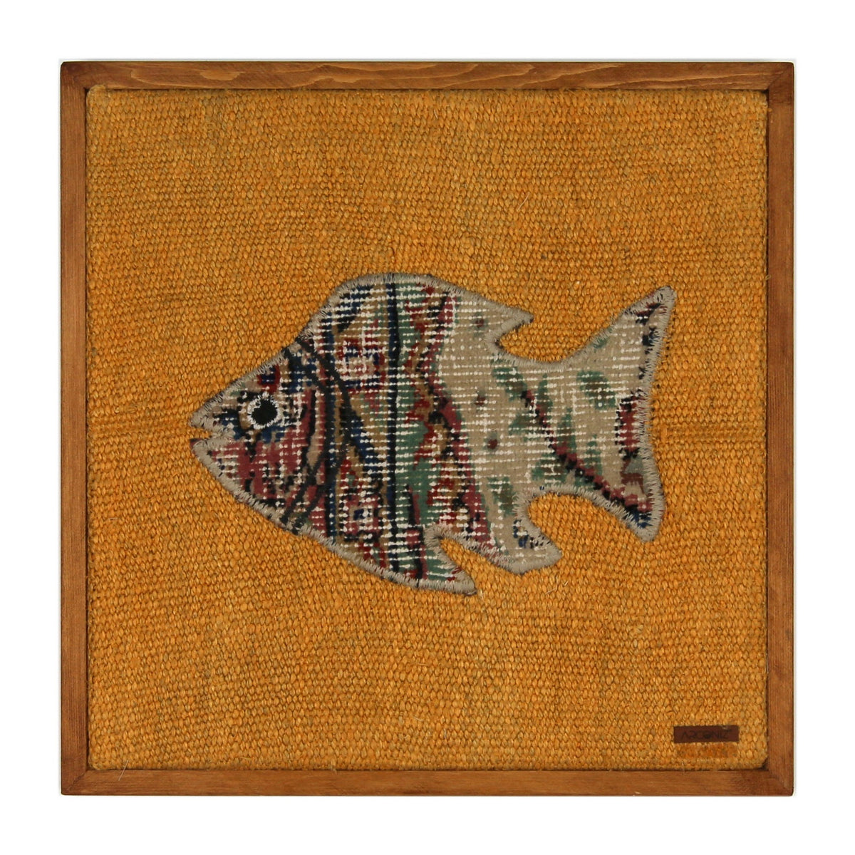 Multicolor Kilim Fish woven wall art 20" x 20" - WA-FSH-MUL-5050-035 - Arconiz