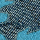 Close-up of the handwoven kilim weave - Navy Kilim Fish on Turquoise - WA-FSH-NAV-5050-036 - Arconiz