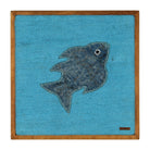 Navy Kilim Fish woven wall art 20" x 20" - WA-FSH-NAV-5050-036 - Arconiz