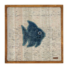 Teal Kilim Fish woven wall art 20" x 20" - WA-FSH-TEA-5050-037 - Arconiz