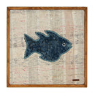Dark Teal Kilim Fish woven wall art 20" x 20" - WA-FSH-DAR-5050-038 - Arconiz