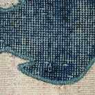 Close-up of the handwoven kilim weave - Teal Kilim Fish on Cream & Blush Stripe - WA-FSH-TEA-5050-039 - Arconiz