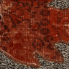 Close-up of the handwoven kilim weave - Orange Red Kilim Fish on Charcoal Fleck - WA-FSH-ORA-5050-040 - Arconiz