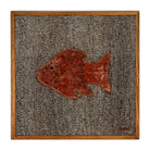 Orange Red Kilim Fish woven wall art 20" x 20" - WA-FSH-ORA-5050-040 - Arconiz